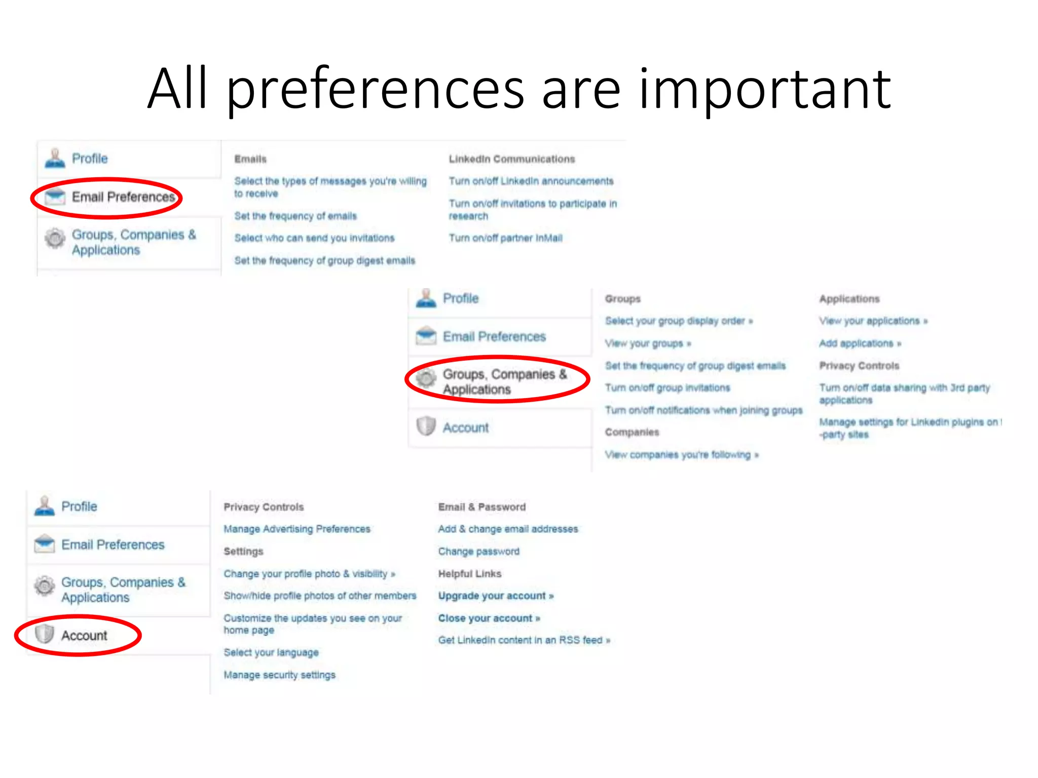 All preferences are important
 