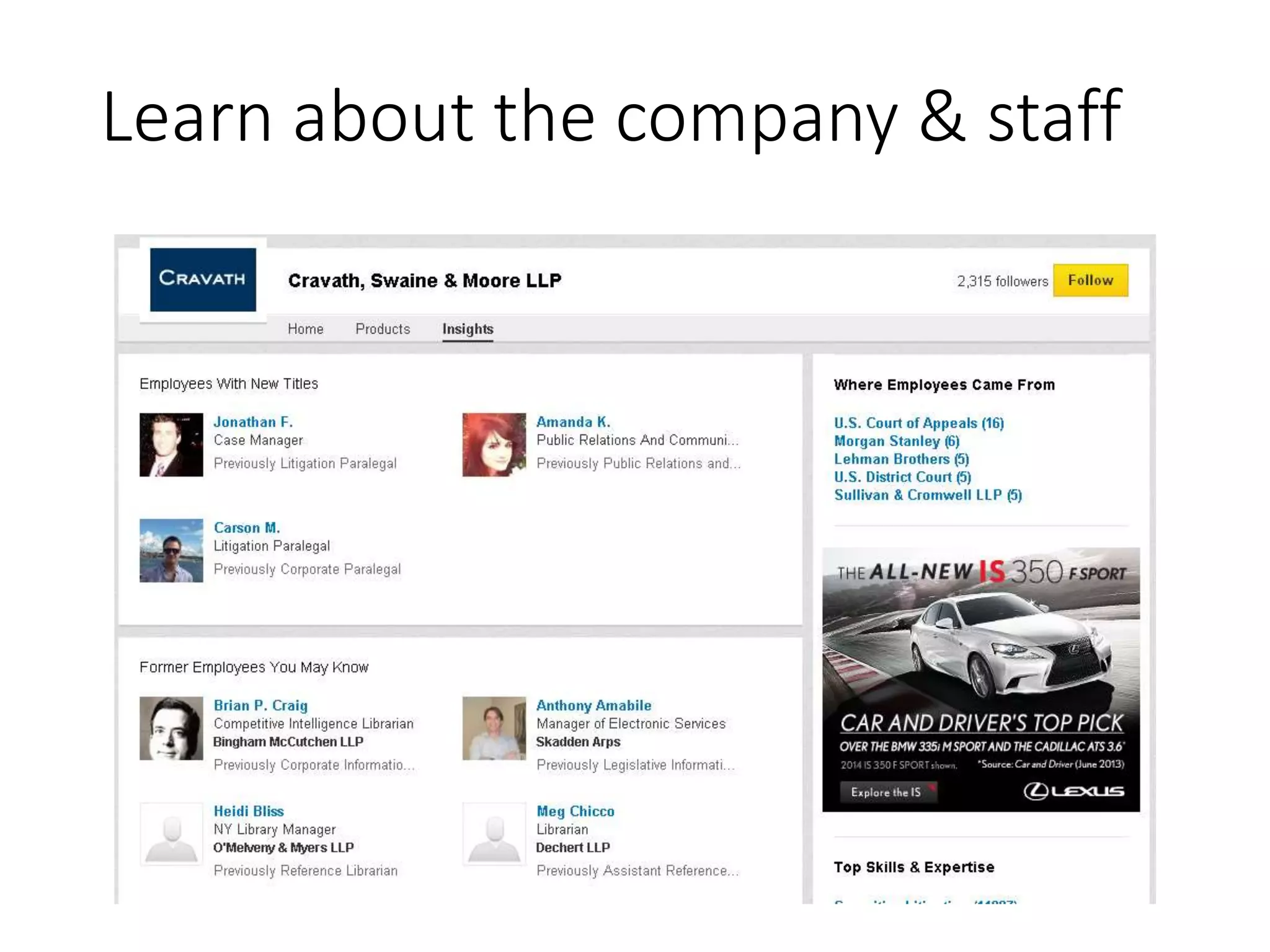 Learn about the company & staff
 