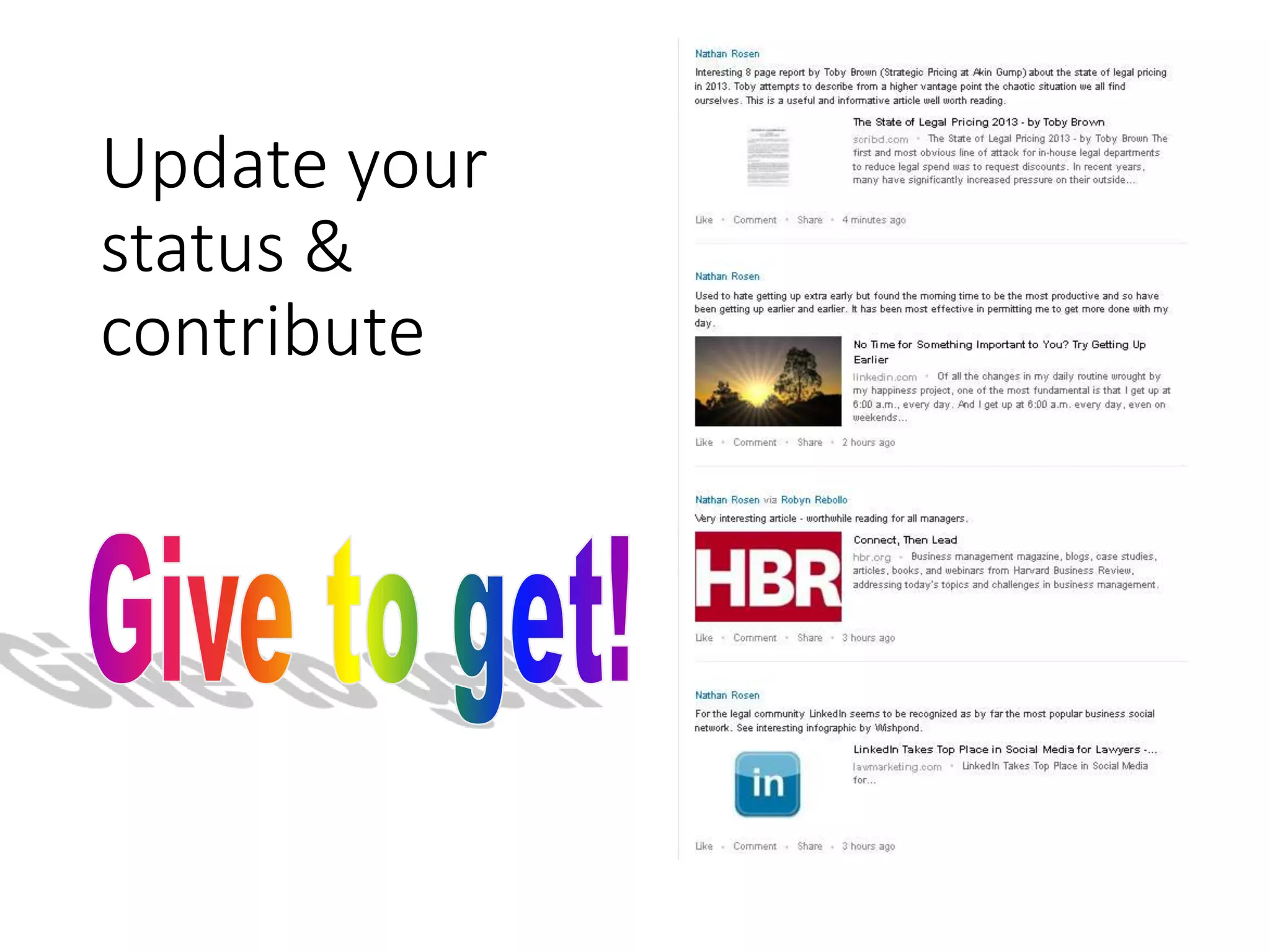 Update your
status &
contribute
 