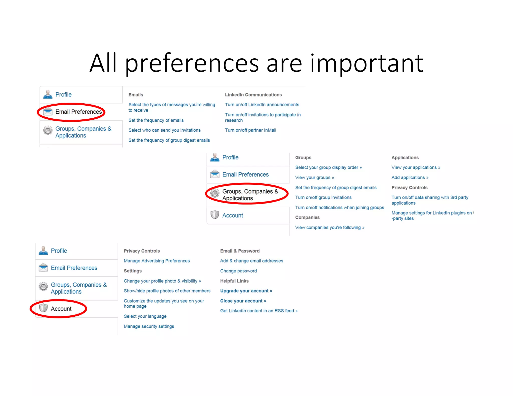 All preferences are important
 