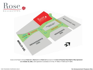 FOR TRAINING PURPOSES ONLY. 
For Announcement Purposes Only 
 