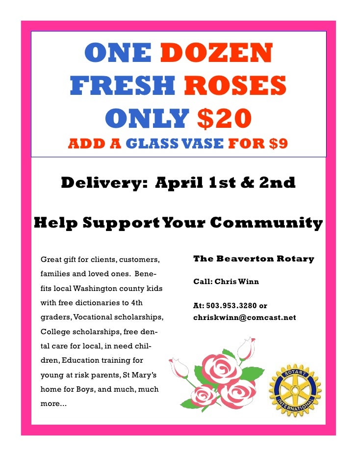 Rose Sale Flyer