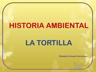 HISTORIA AMBIENTAL

LA TORTILLA
Elizabeth Rosete Hernández.

 