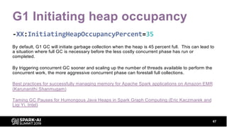 G1 Initiating heap occupancy
-XX:InitiatingHeapOccupancyPercent=35
By default, G1 GC will initiate garbage collection when...