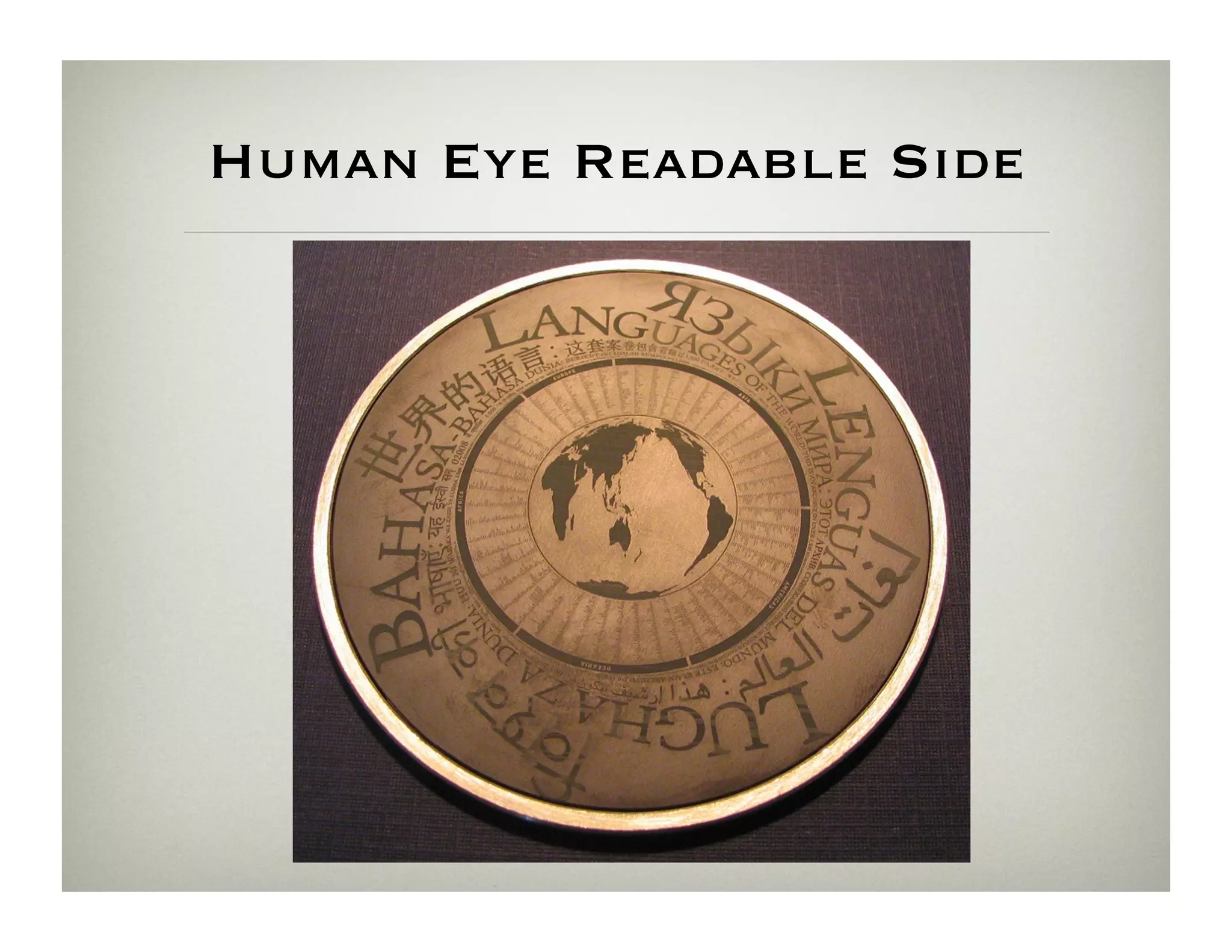 Human Eye Readable Side
 