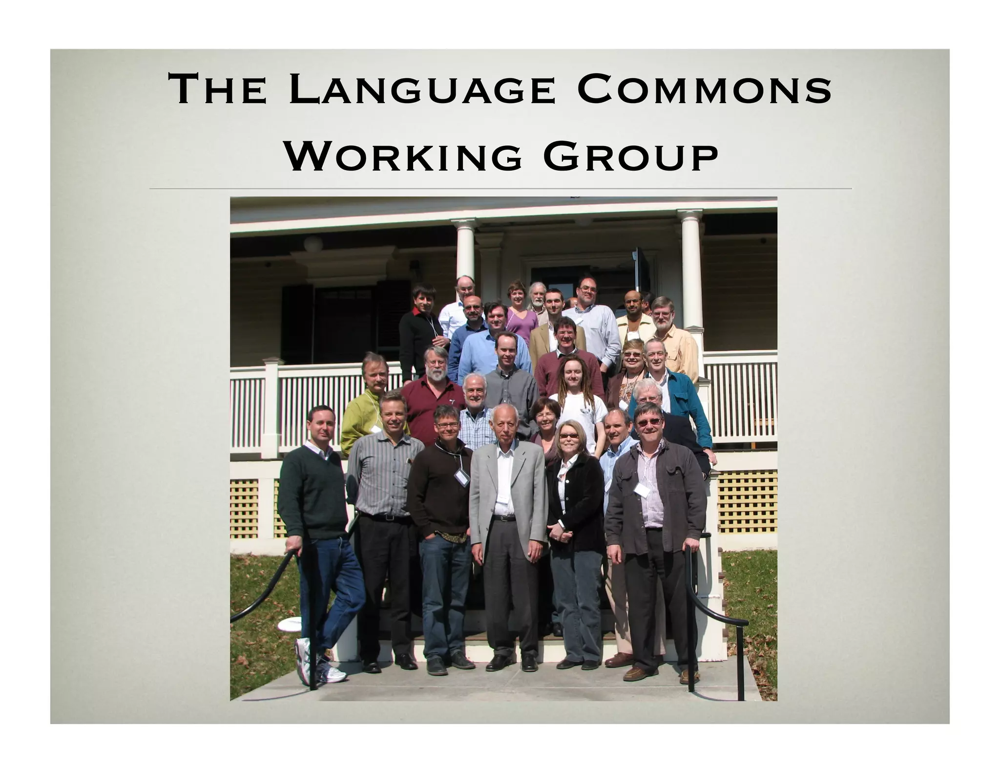 The Language Commons
    Working Group
 