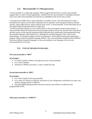 Training Report on Embedded System | PDF