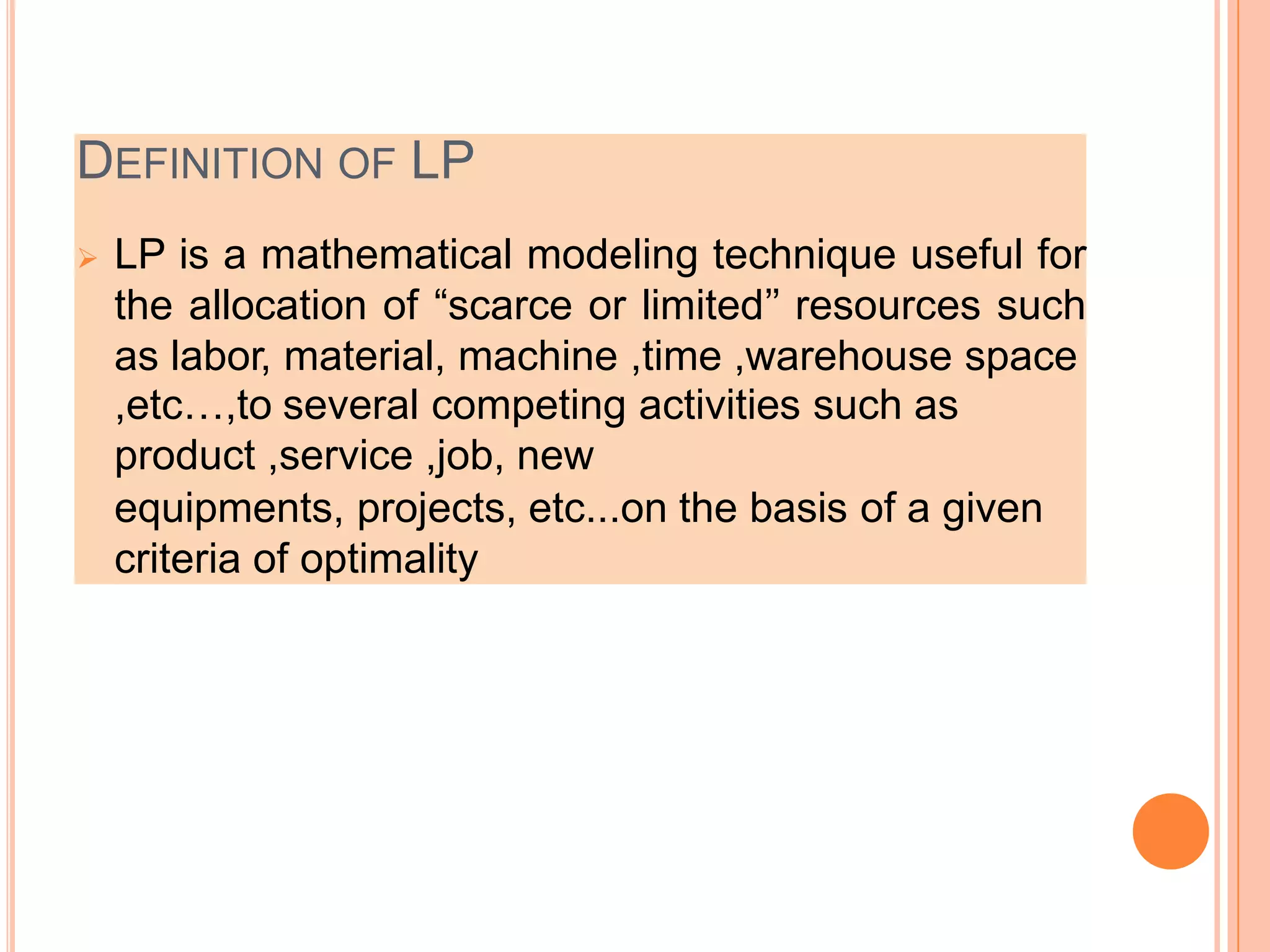 LINEAR PROGRAMMING | PPT