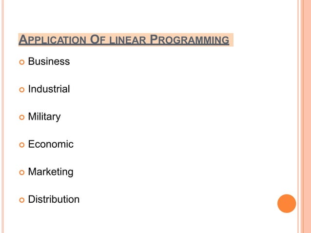 LINEAR PROGRAMMING | PPT