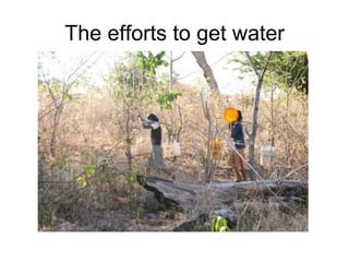 The efforts to get water 