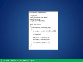 [Coding] Syntaxe et Sémantique
 