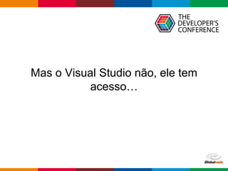 Globalcode – Open4education
Mas o Visual Studio não, ele tem
acesso…
 