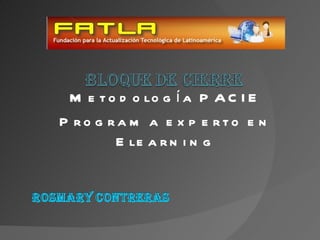 Metodología PACIE Programa experto en Elearning 