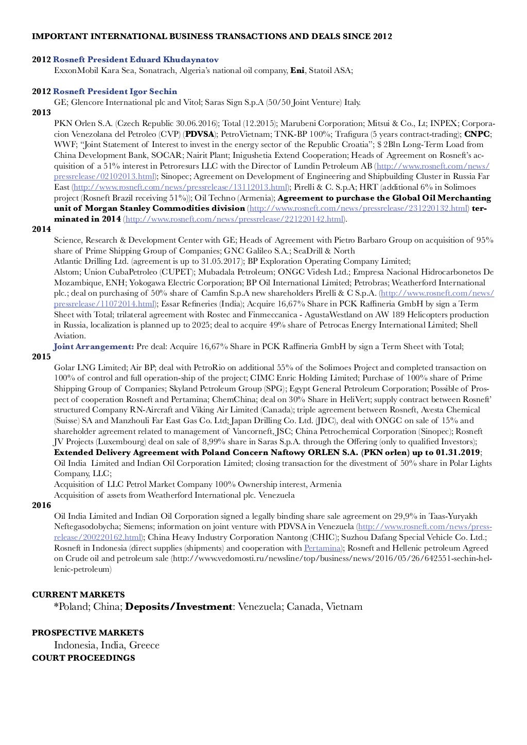 Research Journal Dossier Example Rosneft For educational use only