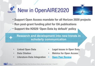 •
•
•
+ Research and development into new trends in
scholarly communication
•
•
•
•
•
•
 