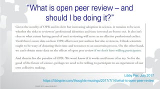 Peer Review in the Age of Open Science