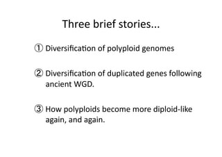 Whole genome duplication and diversification of plant genomes | PDF