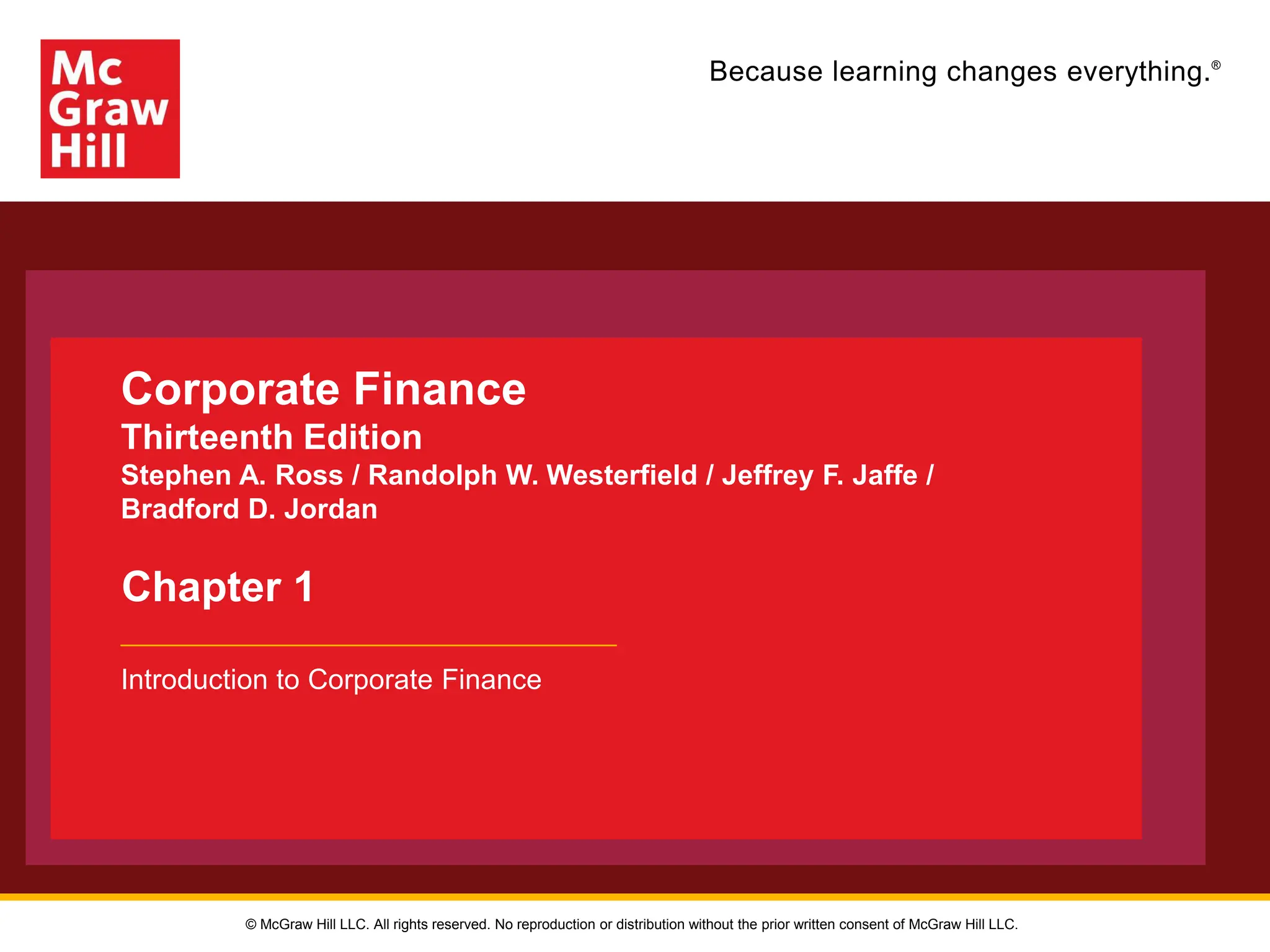 Ross_Corporate_13e_CH01-Introduction to Corporate Finance | PPTX