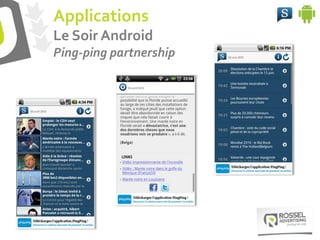 Applications
Le Soir Android
Ping-ping partnership
 