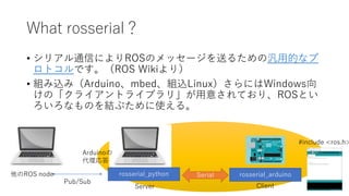 Rosserial Raspberry Pi Rosserial無線化への招待 〜Invitation to wirelessization by rosserial〜 | PPTX