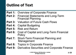 Ross Lewis Chapter One Ross Fundamentals of Finance for Chapter One | PPTX