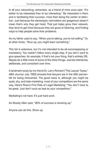 Ross Fishman's “The Ultimate Law Firm Associate’s Marketing Checklist ...
