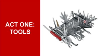 ACT ONE:
TOOLS
 