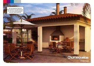 As churrasqueiras externas
                                            ficam pertinho dos apartamentos,
                                              em uma área coberta equipada
                                                 com pia e dois banheiros.
Material preliminar sujeito a alterações.




                                                                               Churrasqueiras
                                                                                       Externas
 