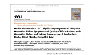 Chapple et al. Eur Urol 2013;64:249–56.
 