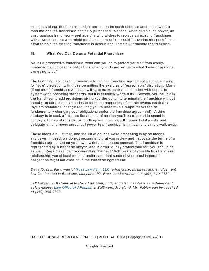 The Moving Target System Standards and the Franchisor’s “Sole