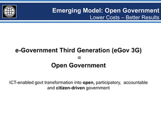 Next Generation e-Government: Transformation into Open Government ...