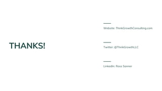 THANKS!
Website: ThinkGrowthConsulting.com
Twitter: @ThinkGrowthLLC
LinkedIn: Ross Sanner
 