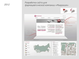 Разработка сайта для
фармацевтической компании «Микрохим»2012
 