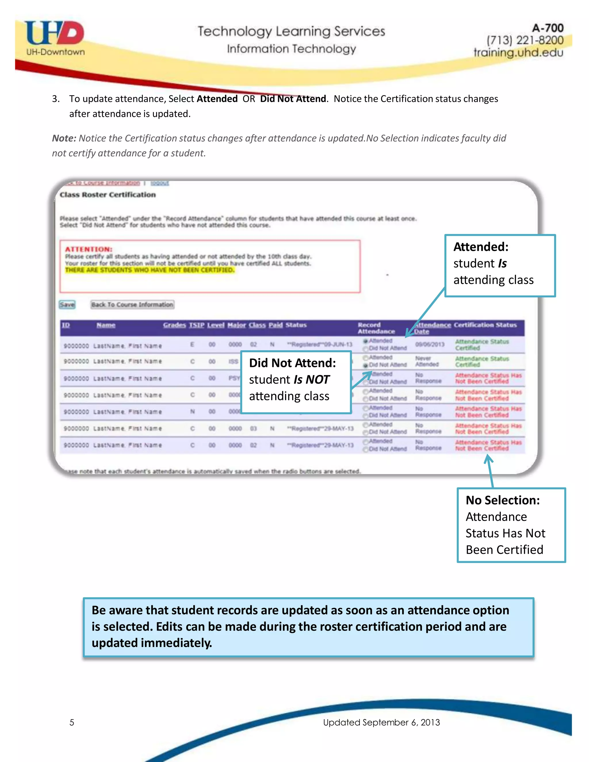 Roster certification | PPTX