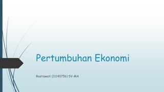 Pertumbuhan Ekonomi
Rostiawati (11140756) 5V-MA
 