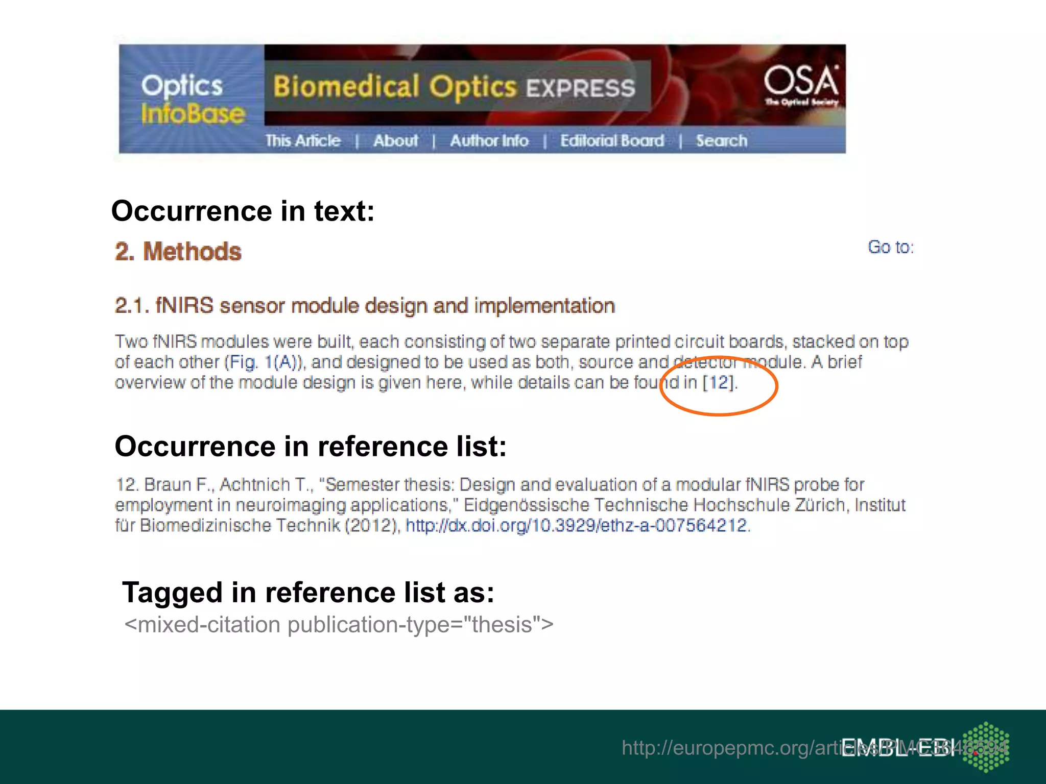 http://europepmc.org/articles/PMC3646594
<mixed-citation publication-type="thesis">
Occurrence in text:
Occurrence in reference list:
Tagged in reference list as:
 