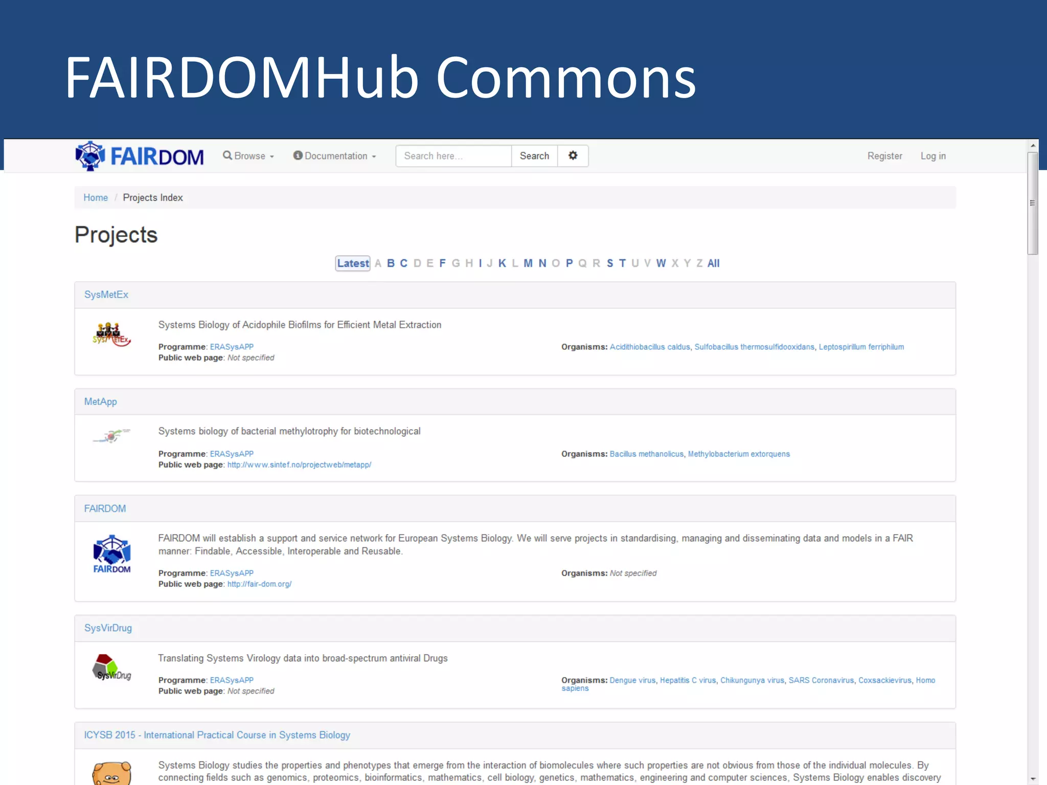 FAIRDOMHub Commons
 