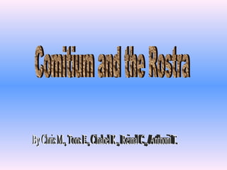 Comitium and the Rostra By Chris M., Tons E., Chabel K., Reinal C., Anthoni T. 