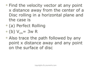 Point On Wheel Rotation And Translation Example Problem Rotation and Translational Problems | PPT
