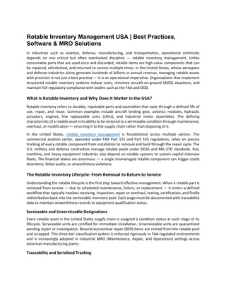 Rotable Inventory Management in the USA: Best Practices, Software ...