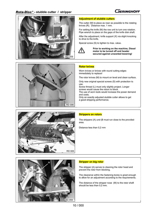 Geringhoff operating instructions Rota disc 2003 PDF