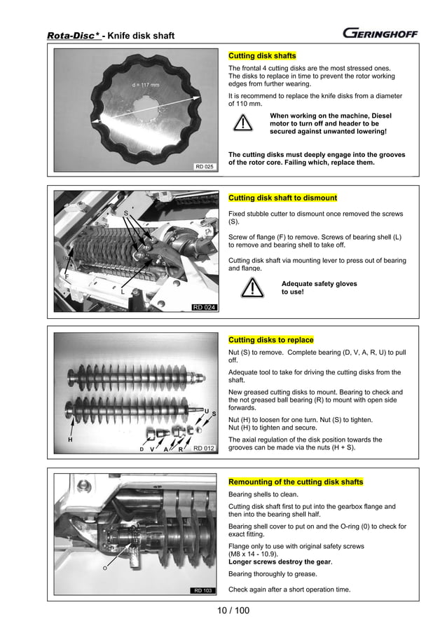 Geringhoff operating instructions Rota disc 2003 PDF