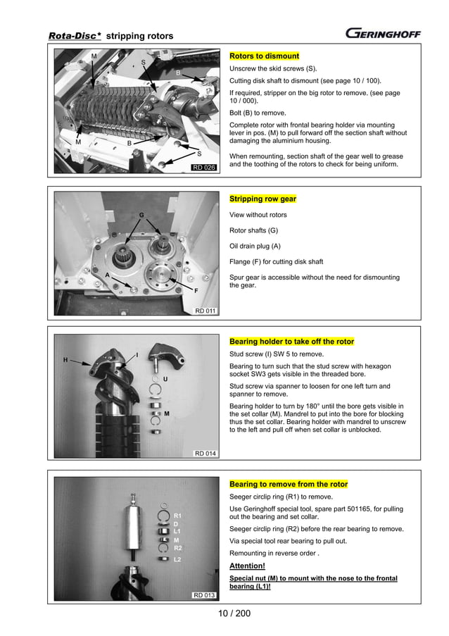 Geringhoff operating instructions Rota disc 2003 PDF