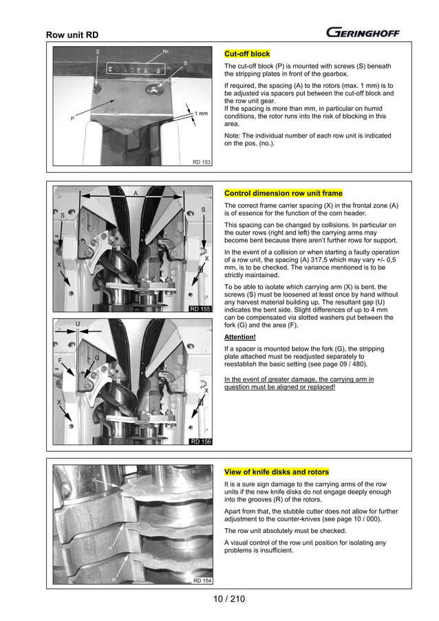 Geringhoff operating instructions Rota disc 2003 PDF
