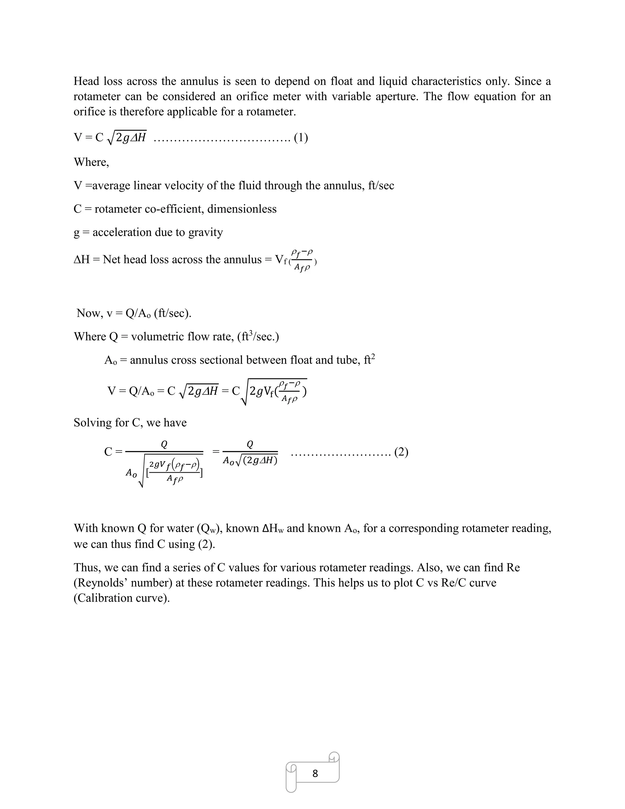 Rotameter calibration report for multiple fluids