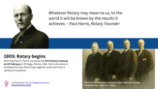 Rotary Founder Rotaract BOS Slides qwlksksjcsklcjskjcklssk | PPTX