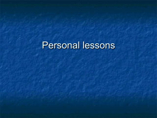 Personal lessons 