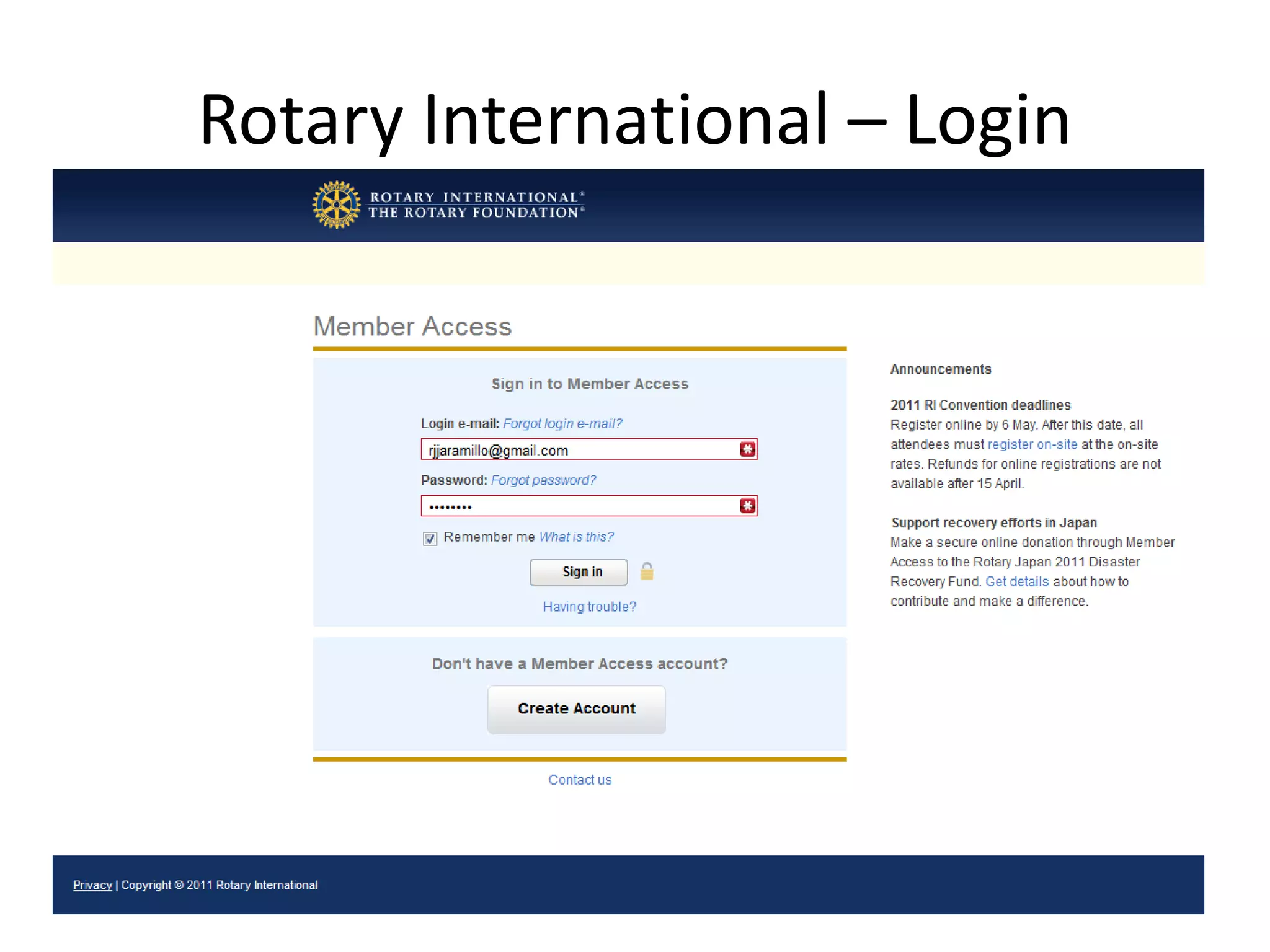 Rotary International – Login