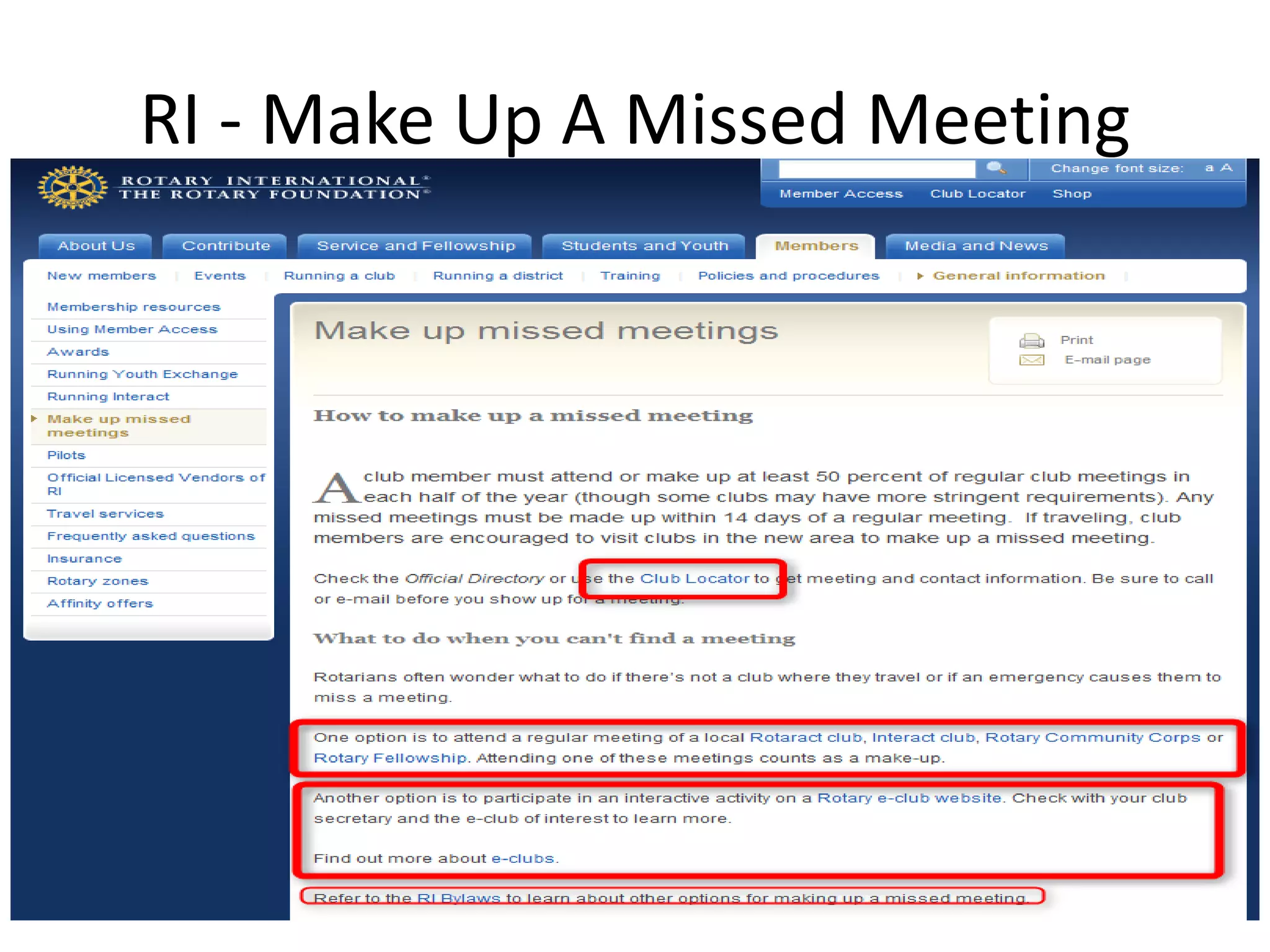 RI - Make Up A Missed Meeting