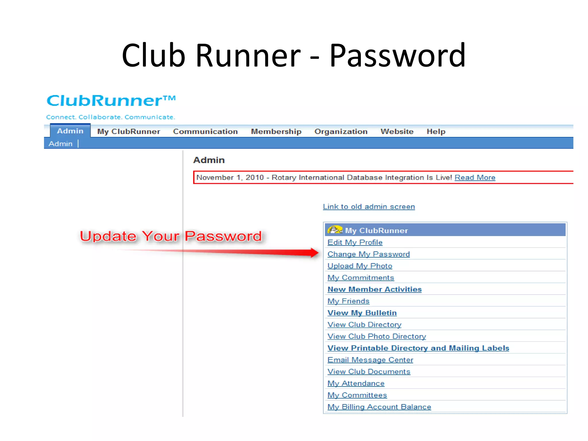 Club Runner - Password